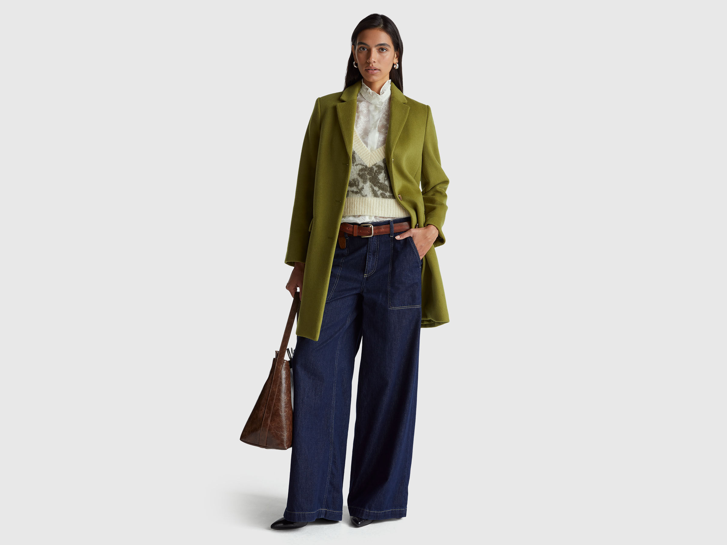 S/L V NECK SWEATER Damen image number 3